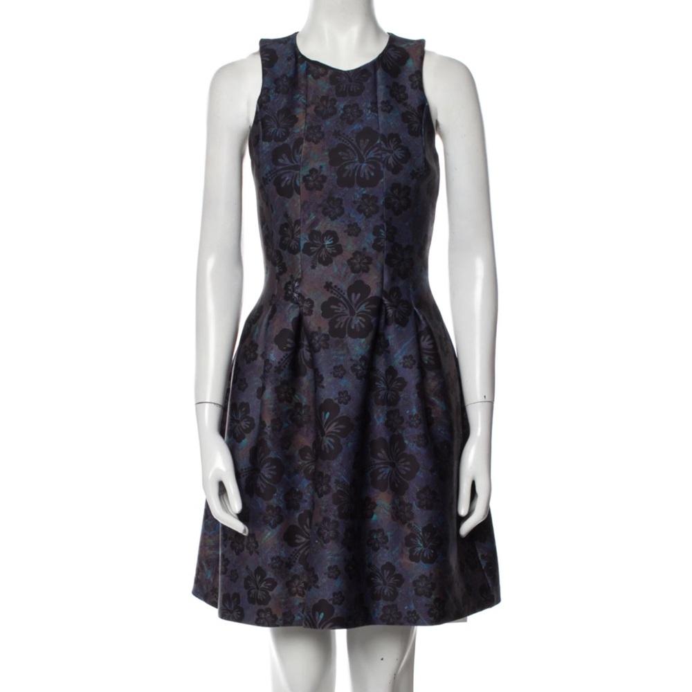 Cynthia Rowley Floral Print Purple Blue Black
 Mini Dress Size 2 USA